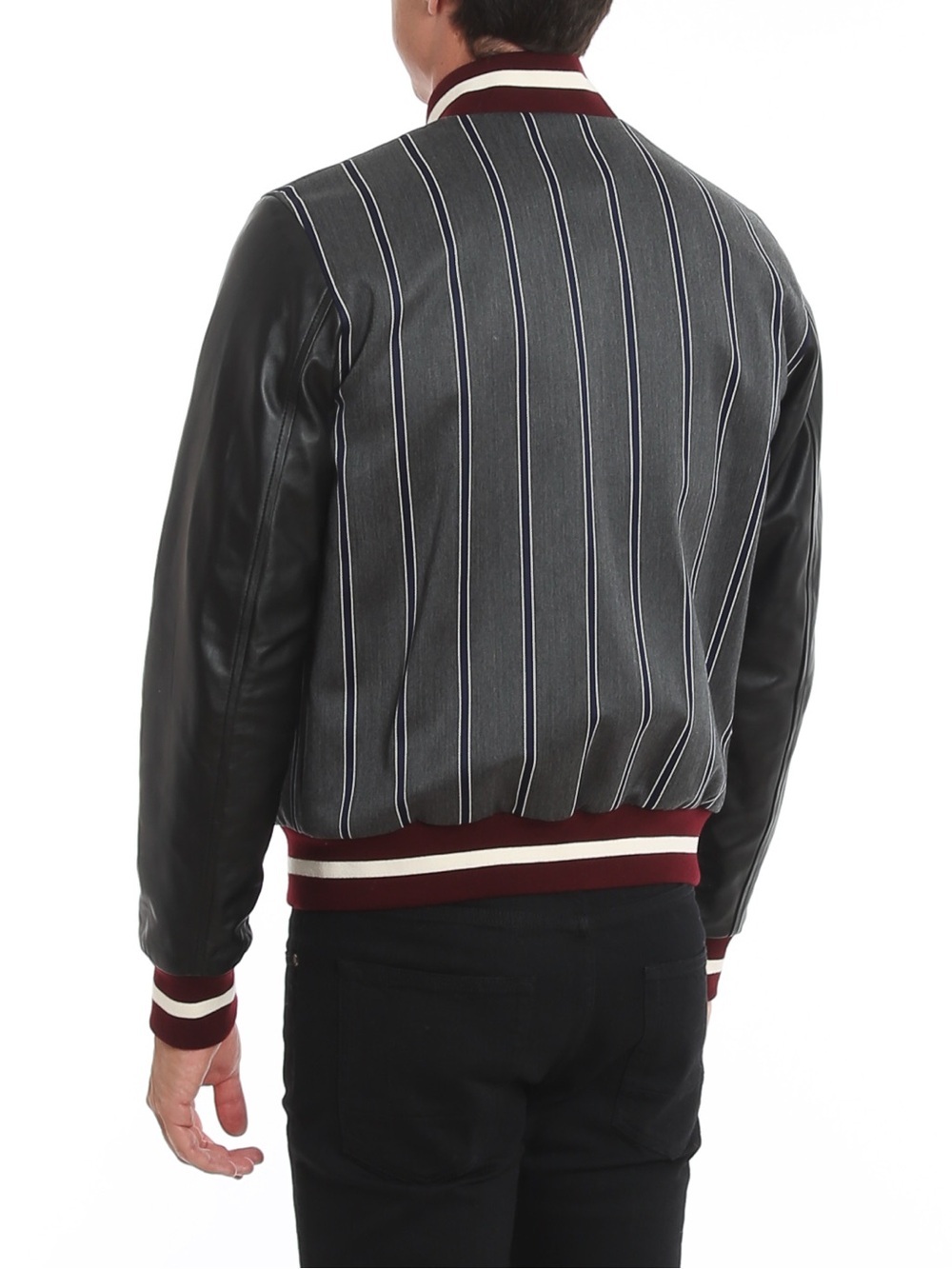 DSQUARED2 — grey and black man dc bomber jacket with stripe pattern - Picture 2 of 10
